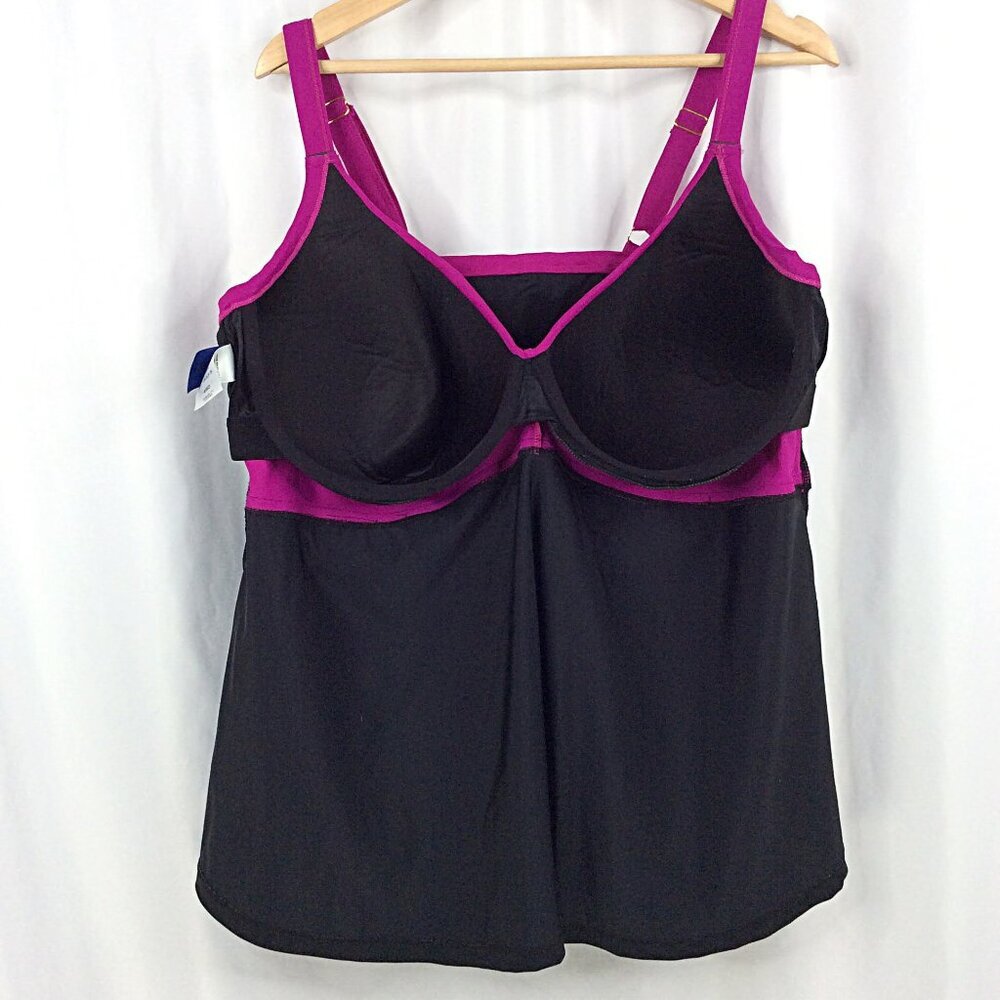 Swimsuits for All Women's Plus Size Bra Sized 46D Underwire Tankini Top - Picture 6 of 10